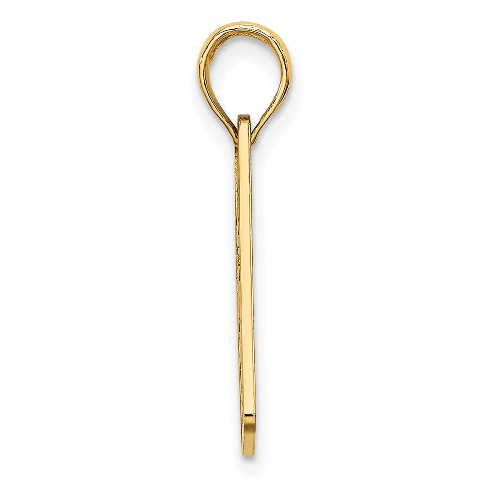 14k Yellow Gold 8.15 mm NEW JERSEY-LBI (Long Beach Island) License Plate Charm (0.99 grams)