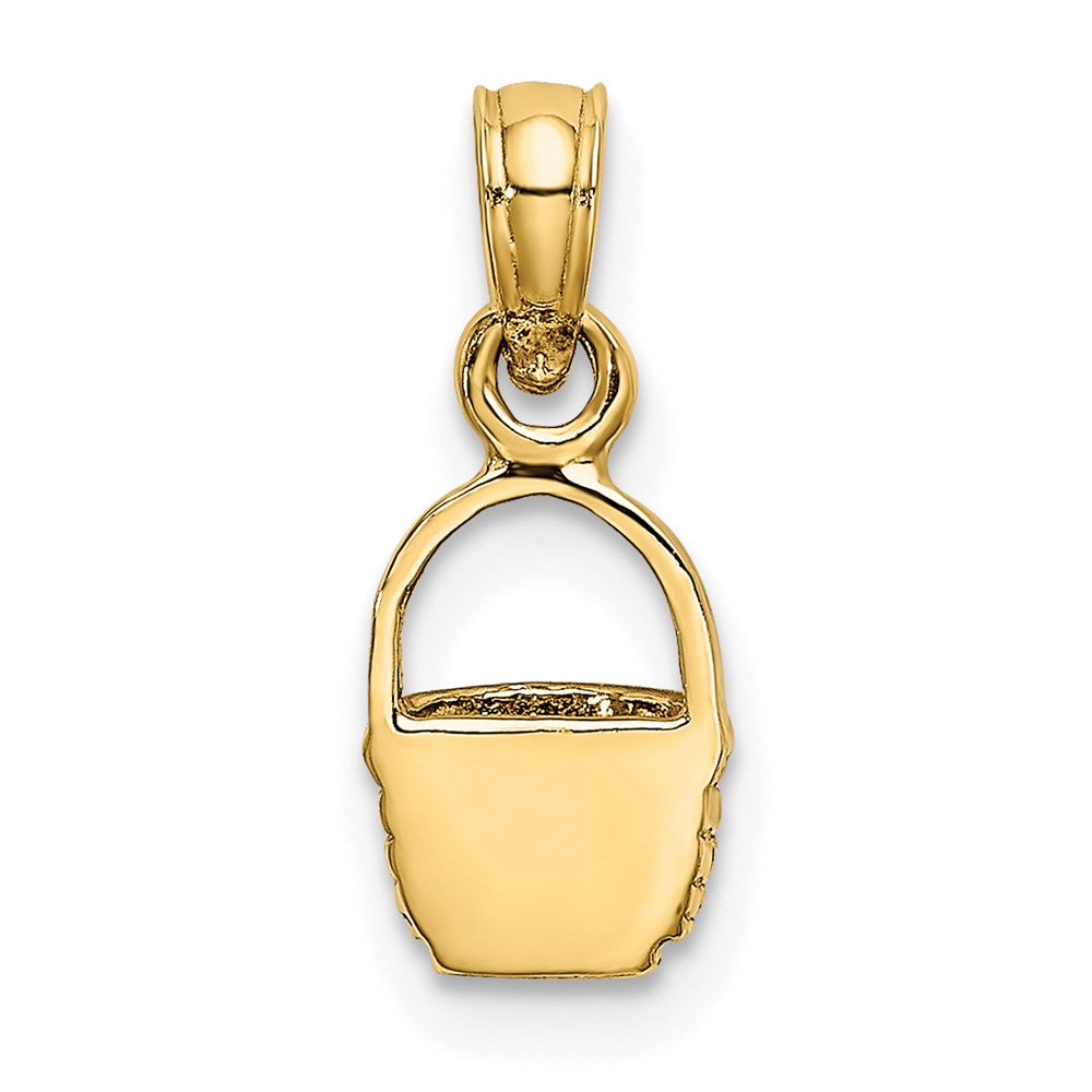 14k Yellow Gold 6.3 mm 2-D Flat Back Mini Basket Charm (0.7 grams)