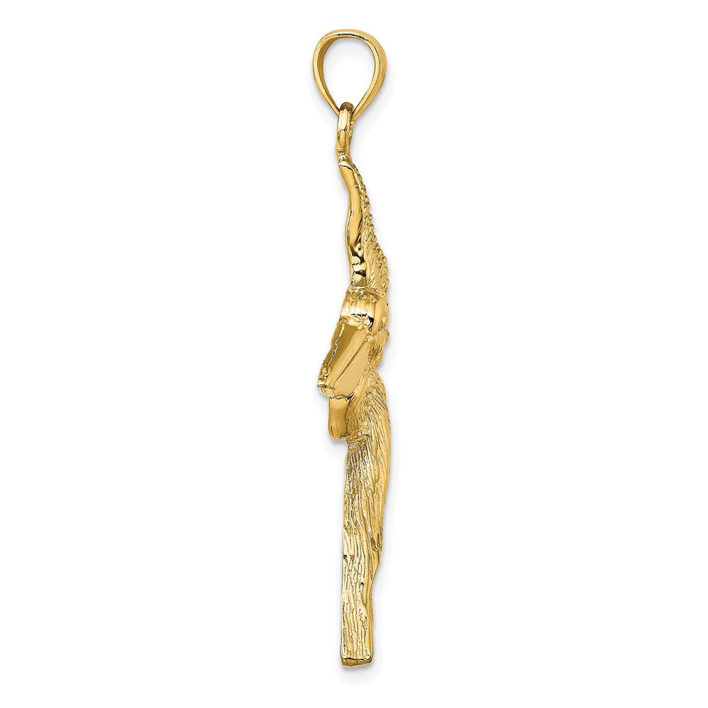14k Yellow Gold 32 mm Flying Pelican Charm (6.12 grams)