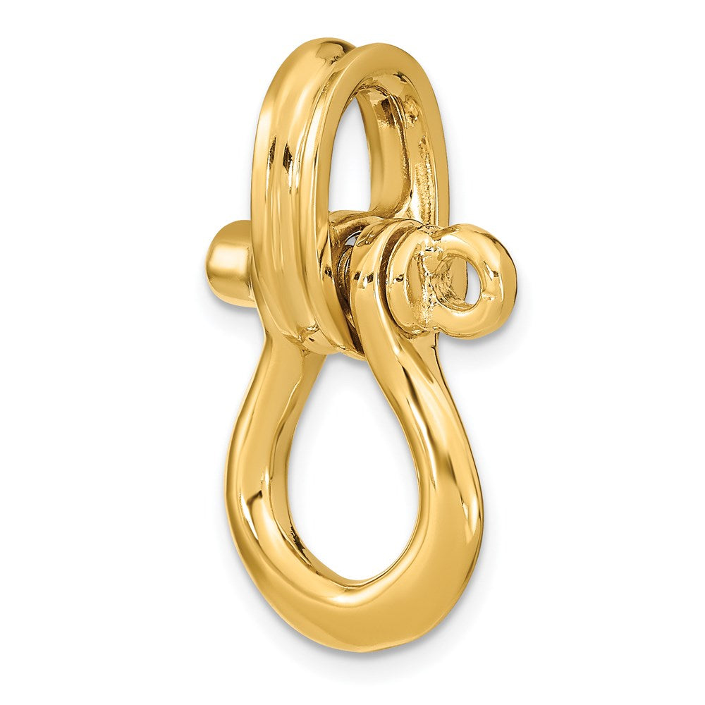 14k Yellow Gold 16.95 mm 3-D Large Shackle W/ Pulley Bail Charm (8.33 grams)