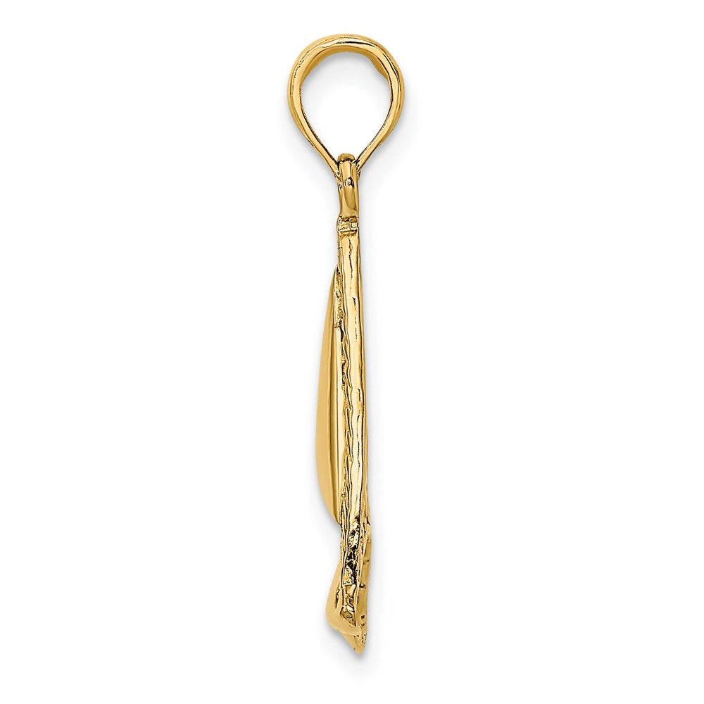 14k Yellow Gold 16.8 mm 2-D Sailboat Charm (1.91 grams)