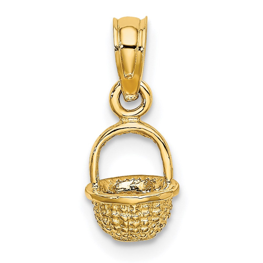 14k Yellow Gold 6.5 mm 3-D Mini Basket Charm (0.75 grams)