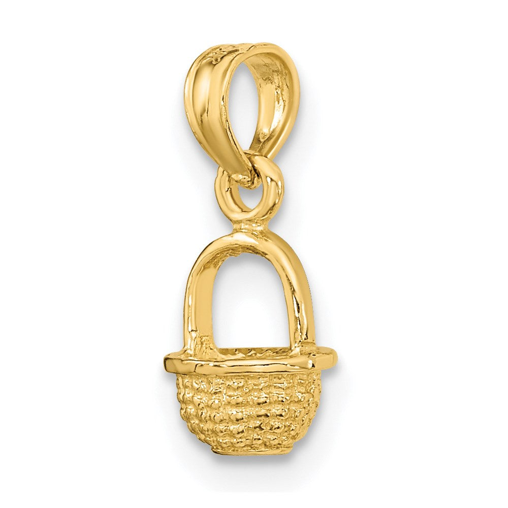 14k Yellow Gold 6.5 mm 3-D Mini Basket Charm (0.75 grams)
