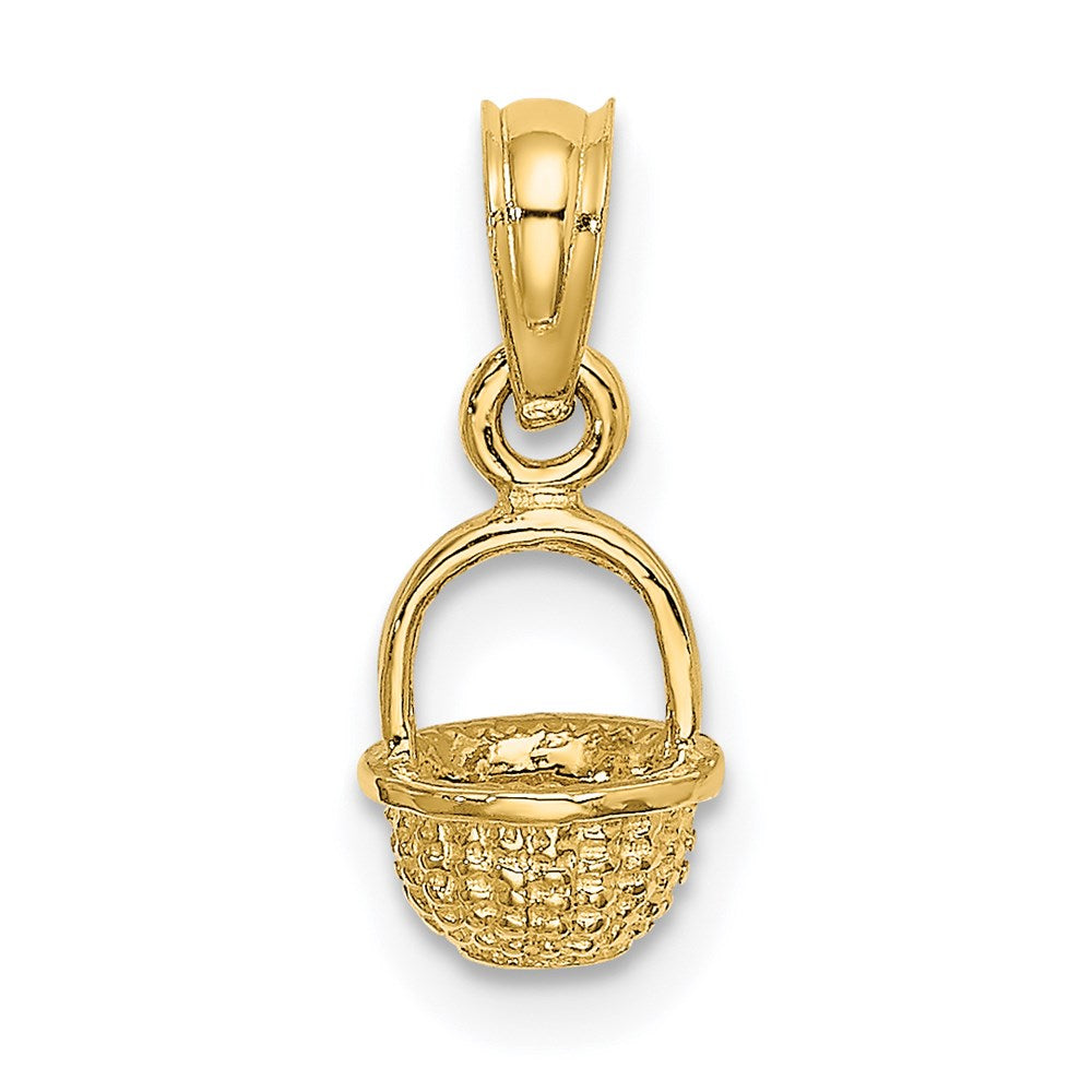 14k Yellow Gold 6.5 mm 3-D Mini Basket Charm (0.75 grams)