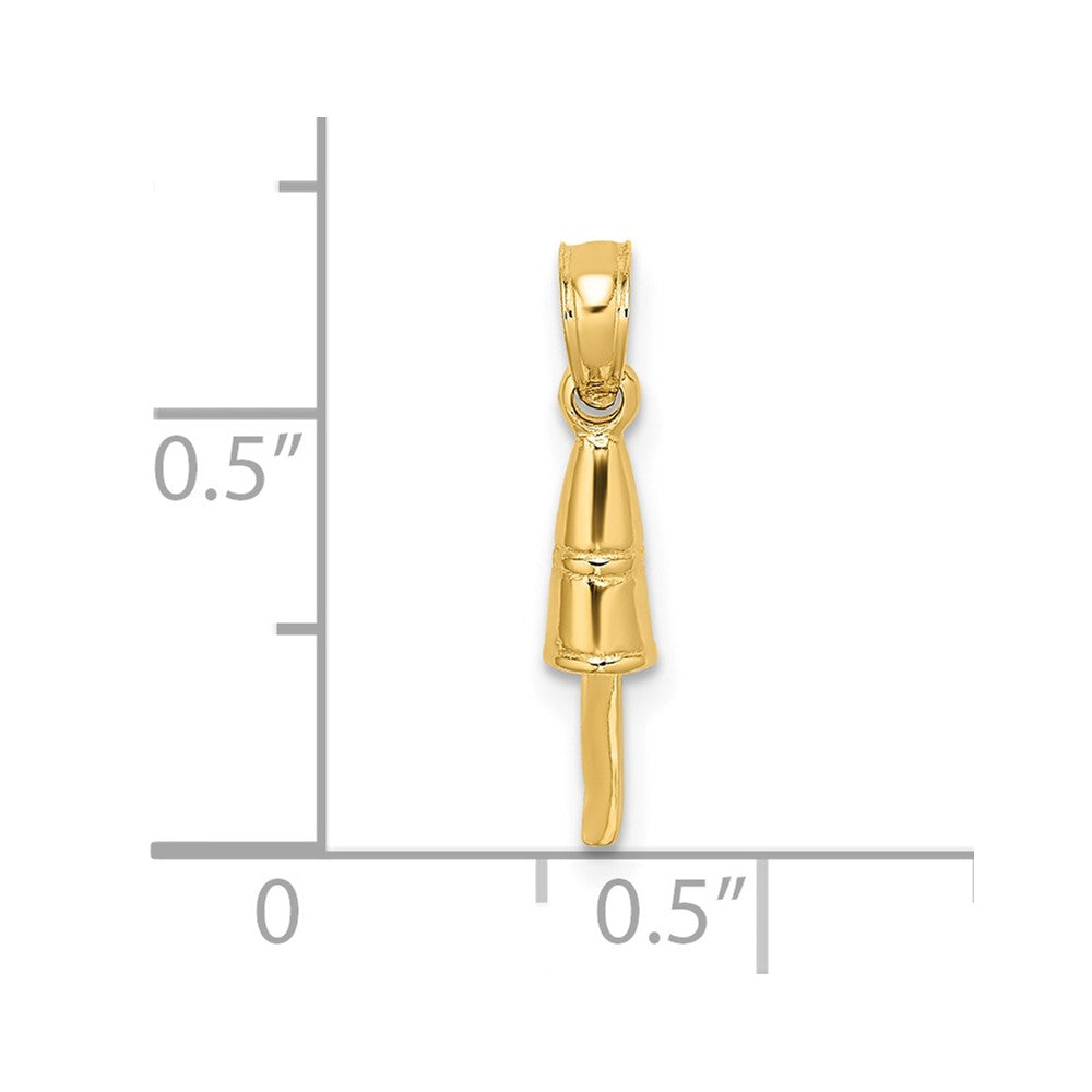 14k Yellow Gold 3.45 mm 3-D Buoy Charm (0.72 grams)