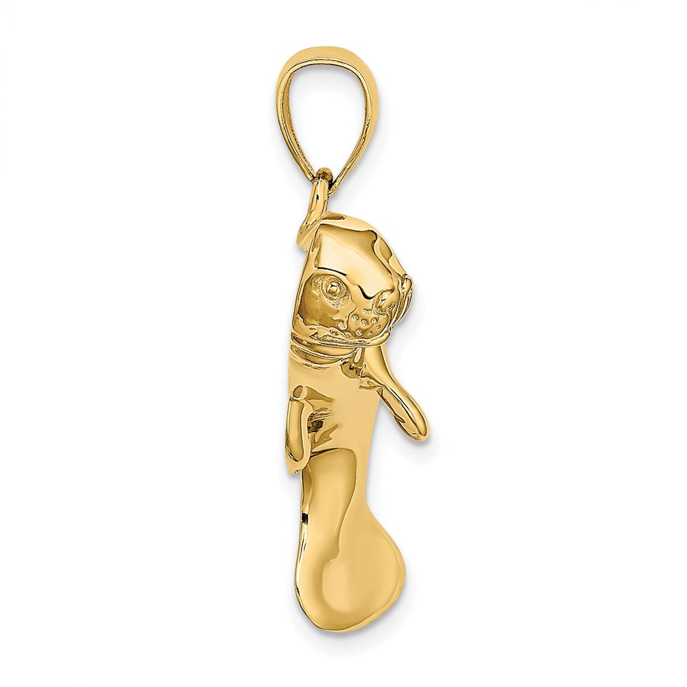 14k Yellow Gold 31.5 mm ng Manatee Charm (4.27 grams)