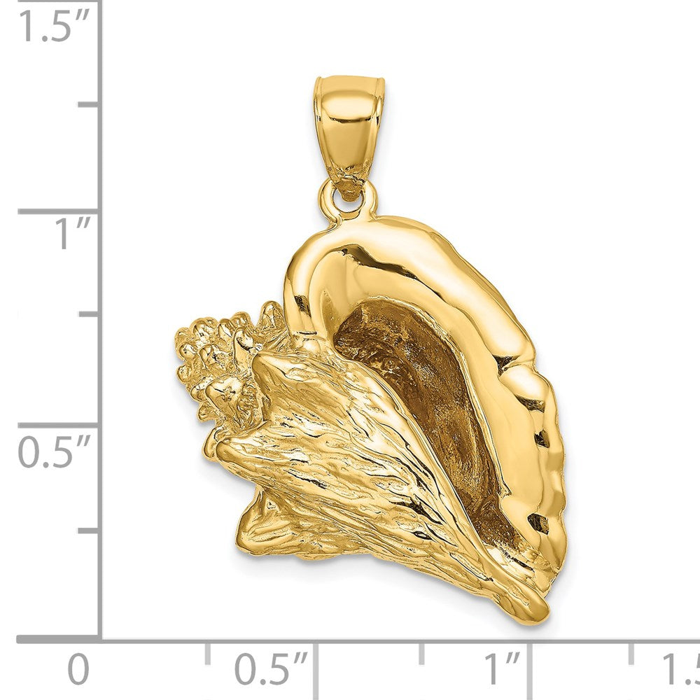 14k Yellow Gold 29.1 mm 3-D Conch Shell Charm (13.08 grams)