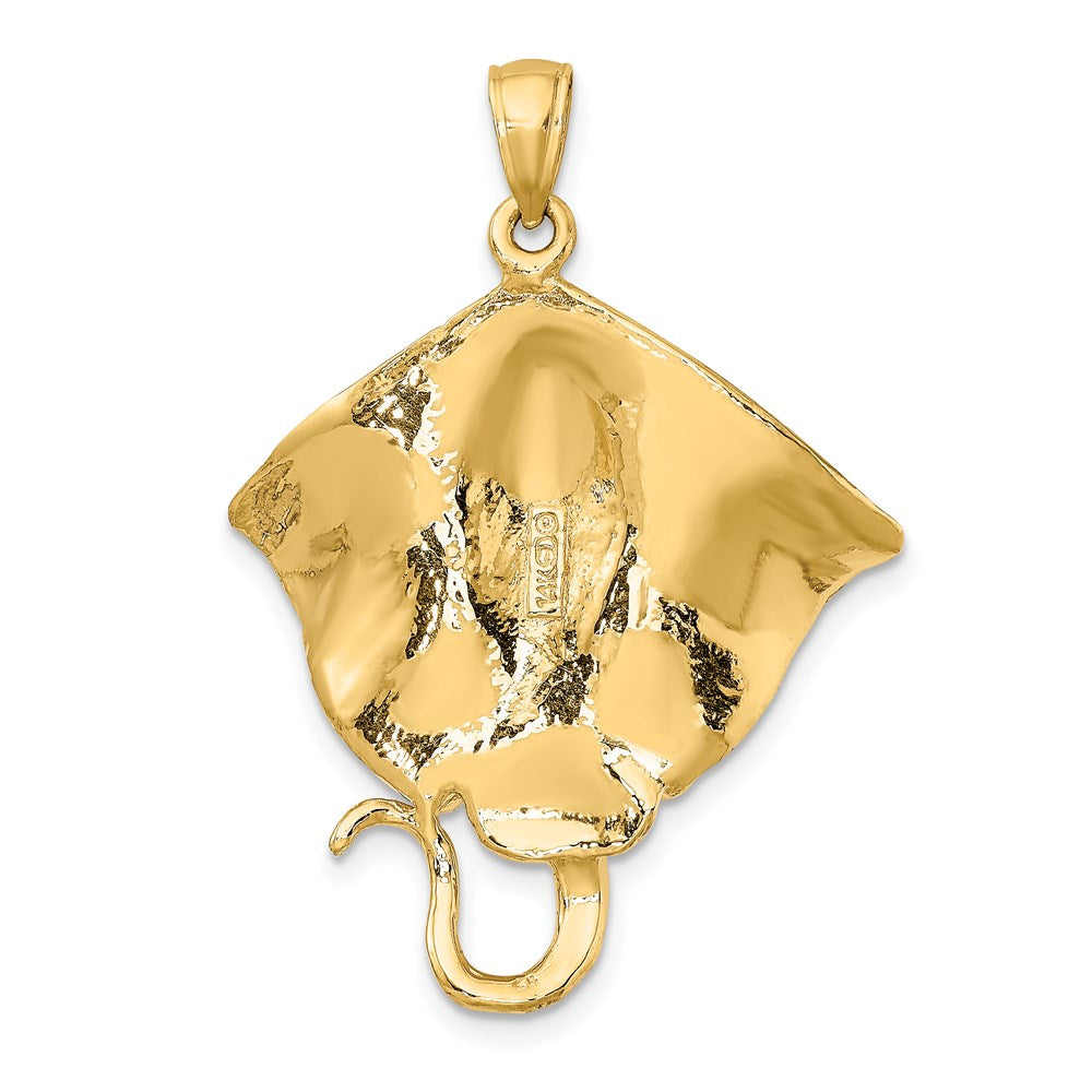 14k Yellow Gold 28.3 mm Polished Stingray Charm (6.1 grams)