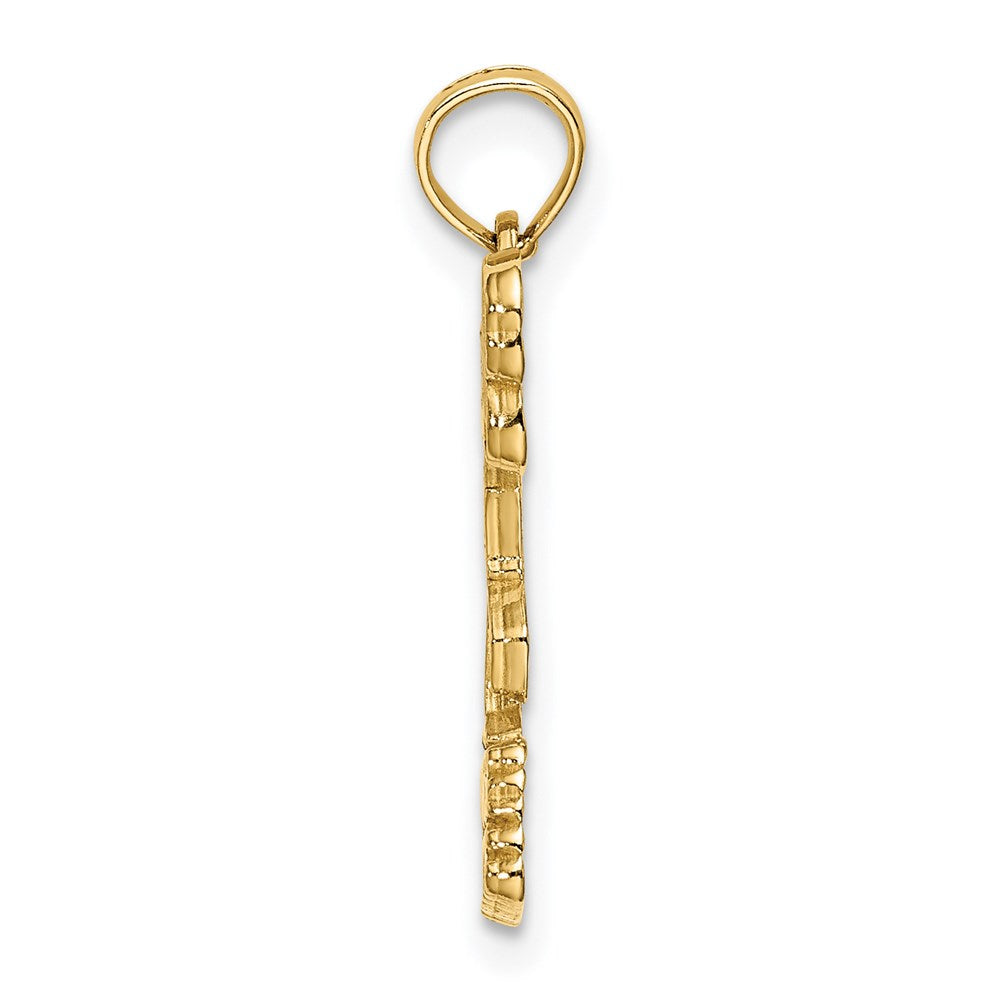 14k Yellow Gold 4.7 mm TURKS AND CAICOS Flamingo Charm (0.9 grams)