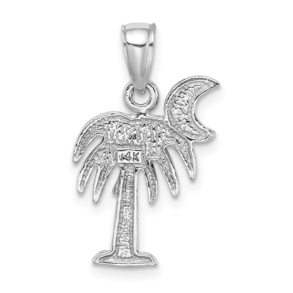 14k White Gold 13.12 mm Polished Charleston Palm Tree Charm (1.51 grams)