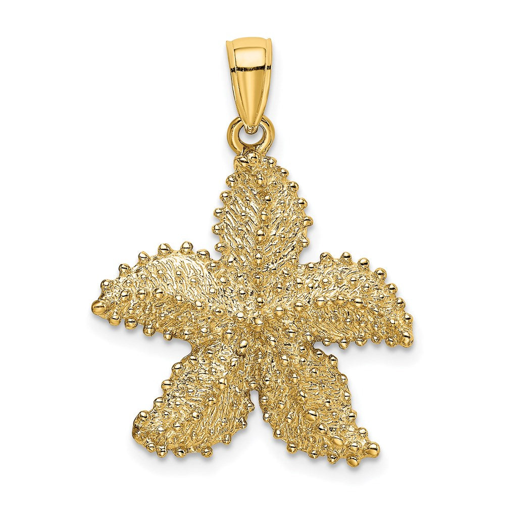 14k Yellow Gold 22.8 mm Textured Starfish Charm (3.7 grams)