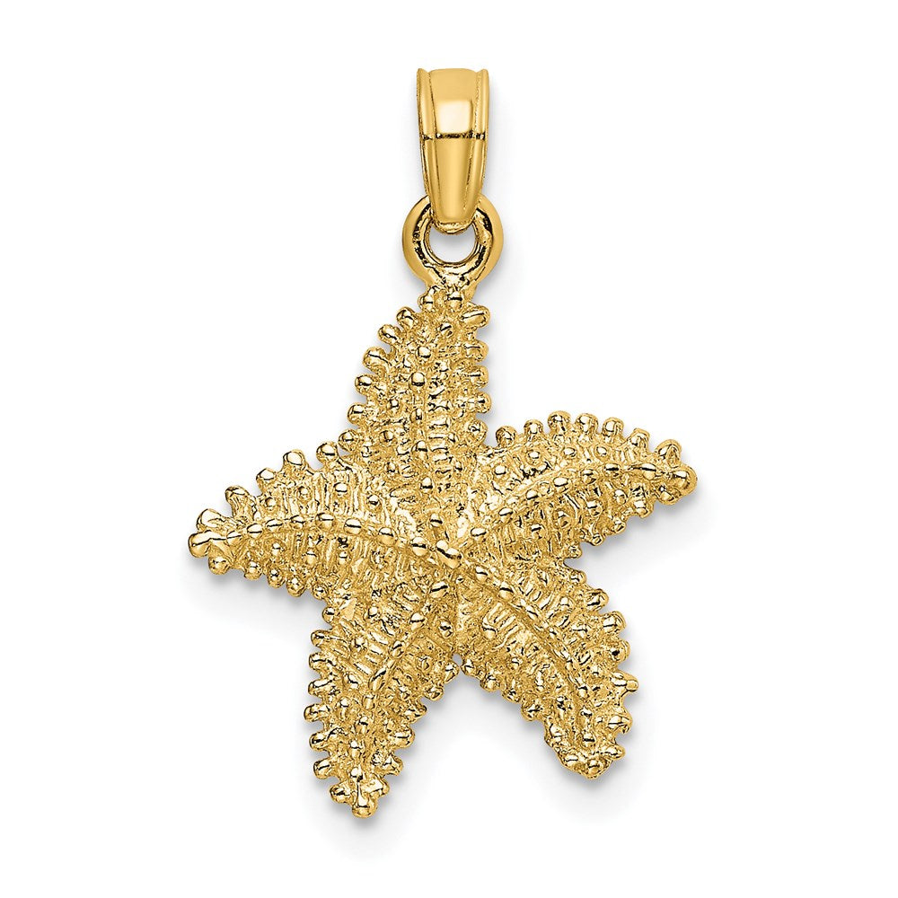 14k Yellow Gold 15.5 mm Beaded Textured Starfish Charm (1.88 grams)