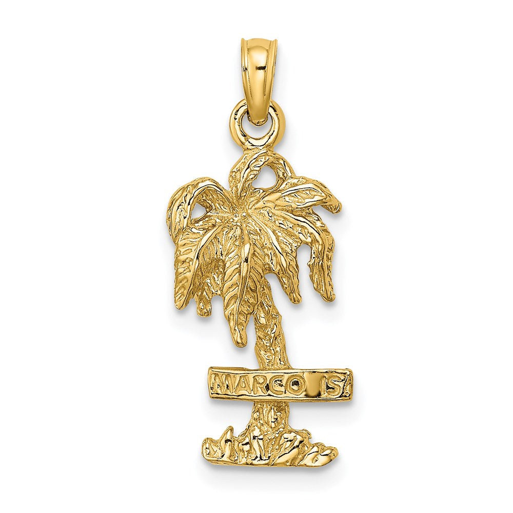14k Yellow Gold 10.4 mm MARCO IS. Palm Tree Charm (1.58 grams)