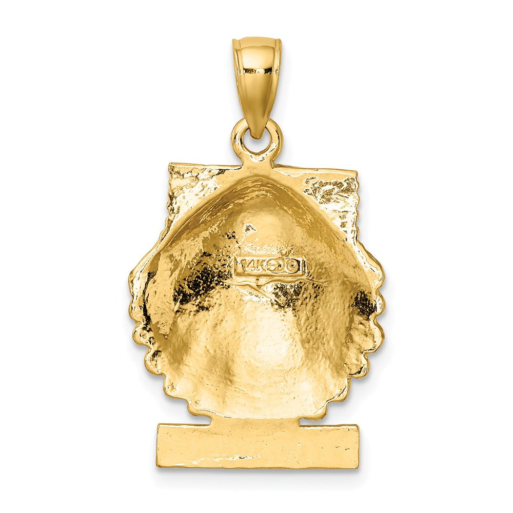 14k Yellow Gold 7.2 mm MARCO IS. Scallop Shell Charm (3.15 grams)