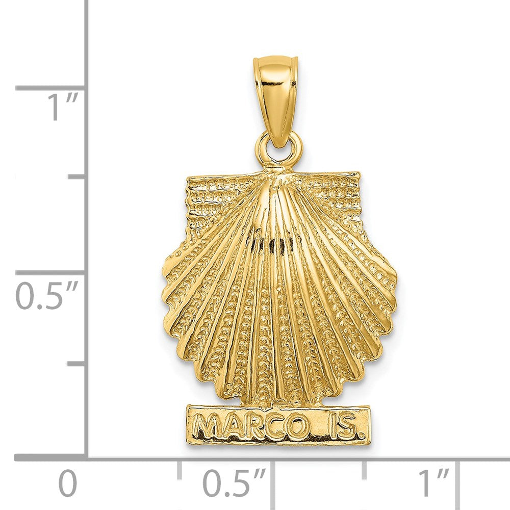 14k Yellow Gold 7.2 mm MARCO IS. Scallop Shell Charm (3.15 grams)