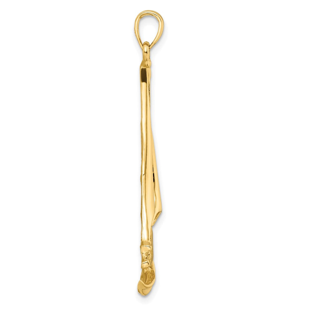 14k Yellow Gold 24.5 mm Sailboat with Waves Pendant (4.44 grams)