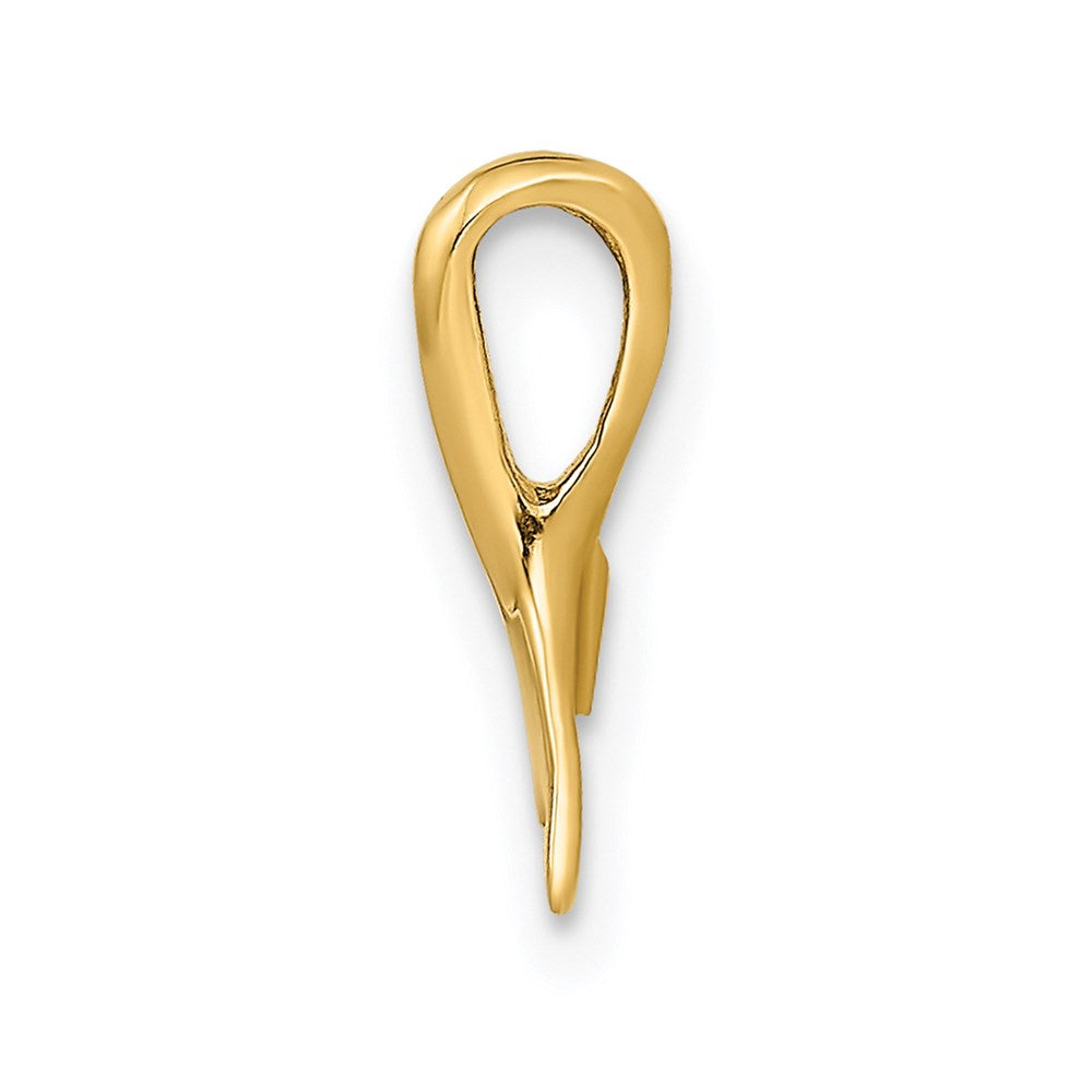 14k Yellow Gold 9.3 mm Mini Whale Tail Chain Slide (0.44 grams)