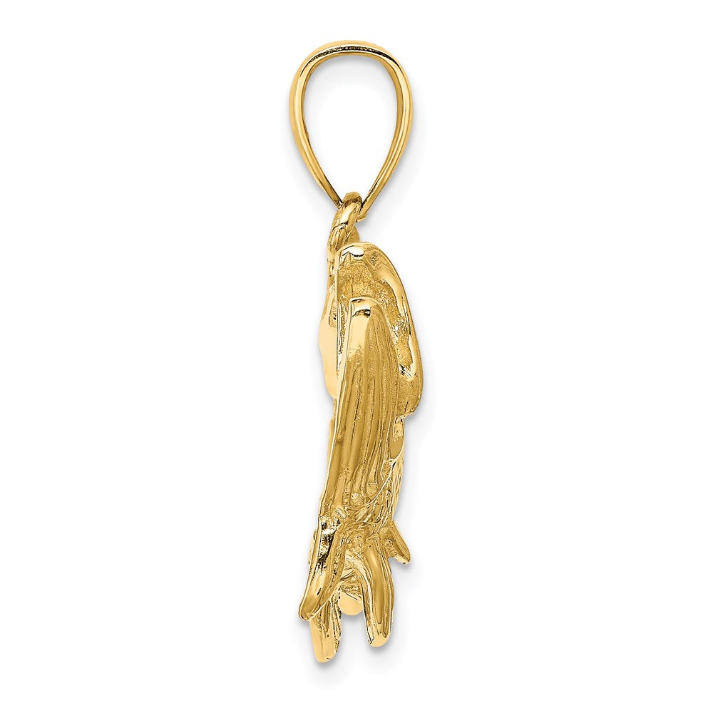 14k Yellow Gold 46.25 mm Tarpon Fish w/Open Mouth Charm (7.79 grams)