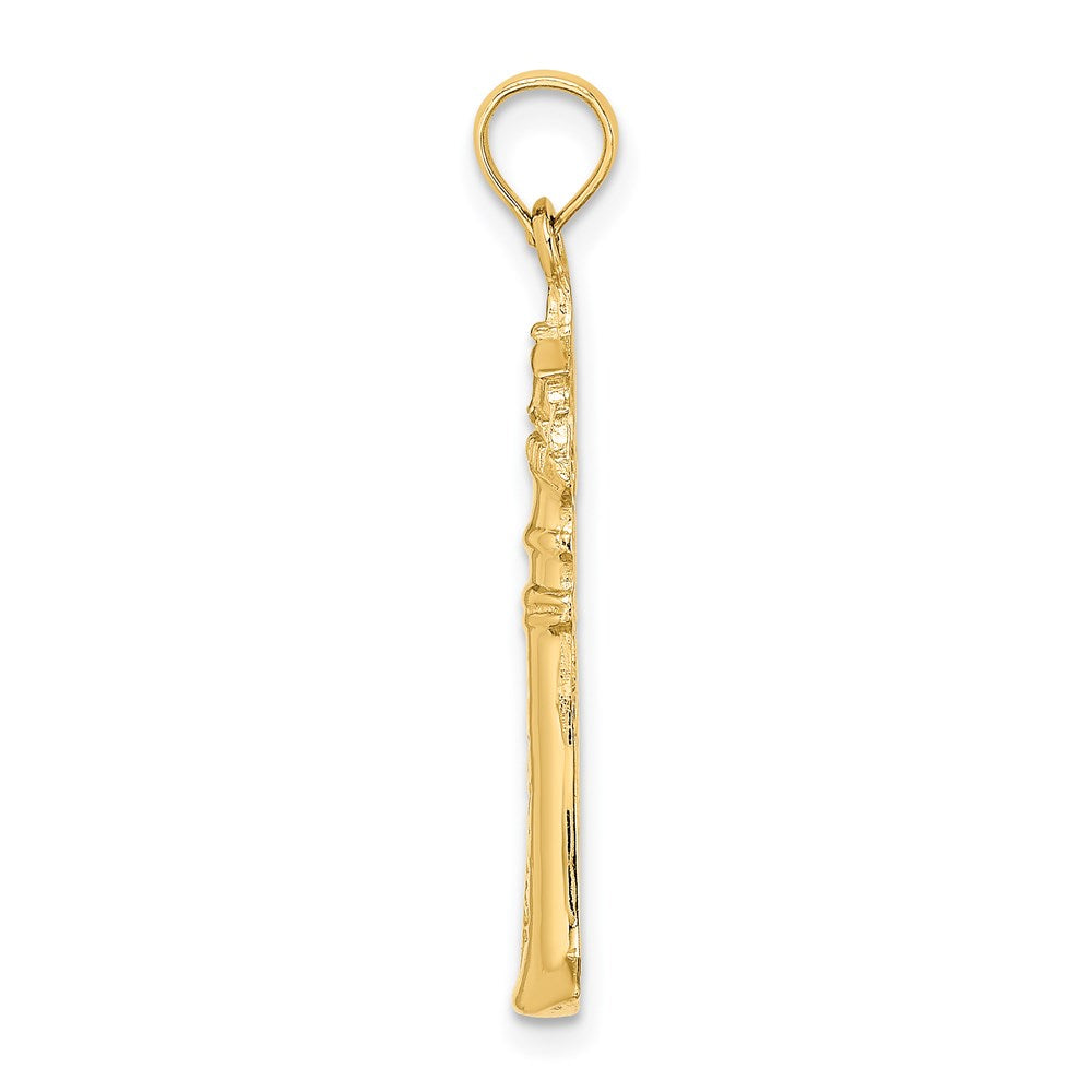 14k Yellow Gold 6.5 mm 2-D KEY WEST Lighthouse Charm (0.98 grams)