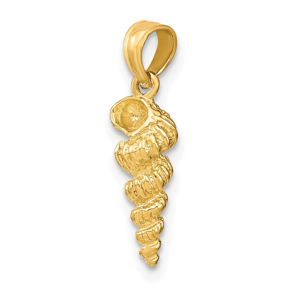 14k Yellow Gold 5.27 mm n Wentletrap Shell Charm (1.32 grams)