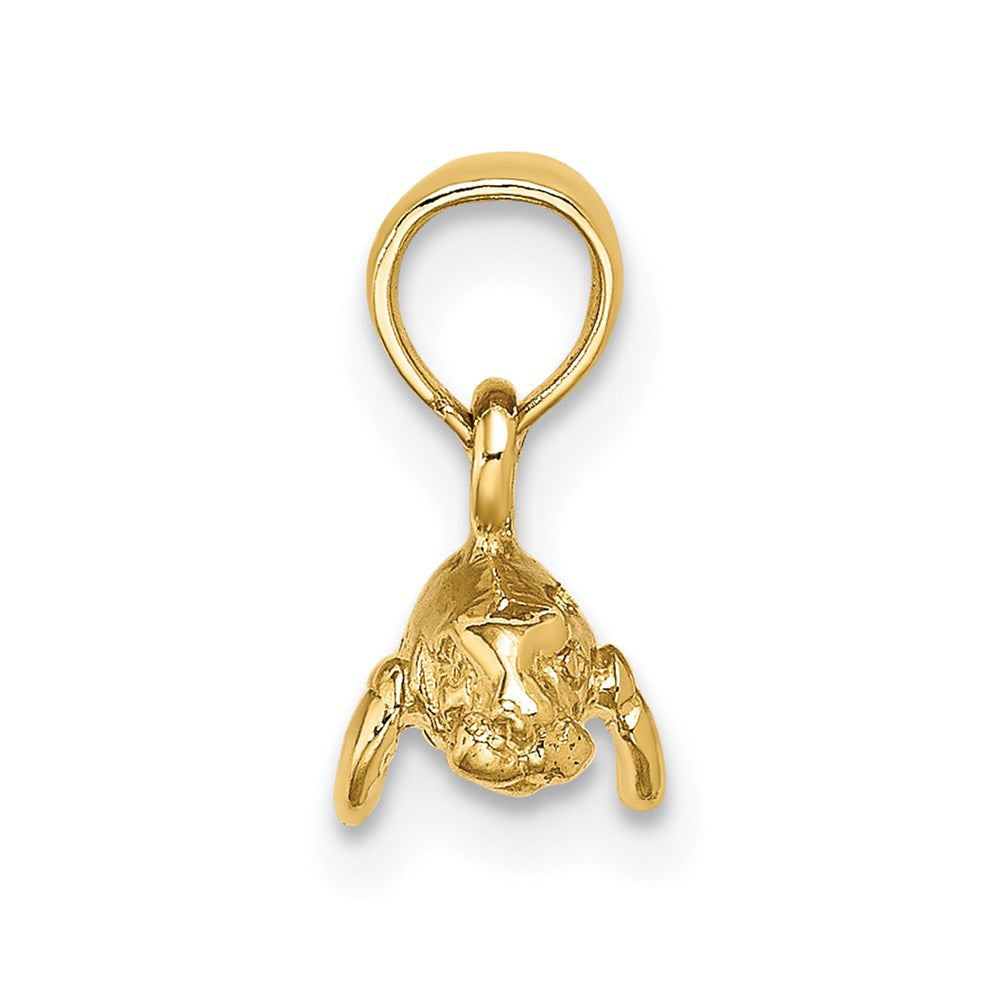 14k Yellow Gold 12.85 mm 3-D Polished Mini Manatee Charm (1.26 grams)