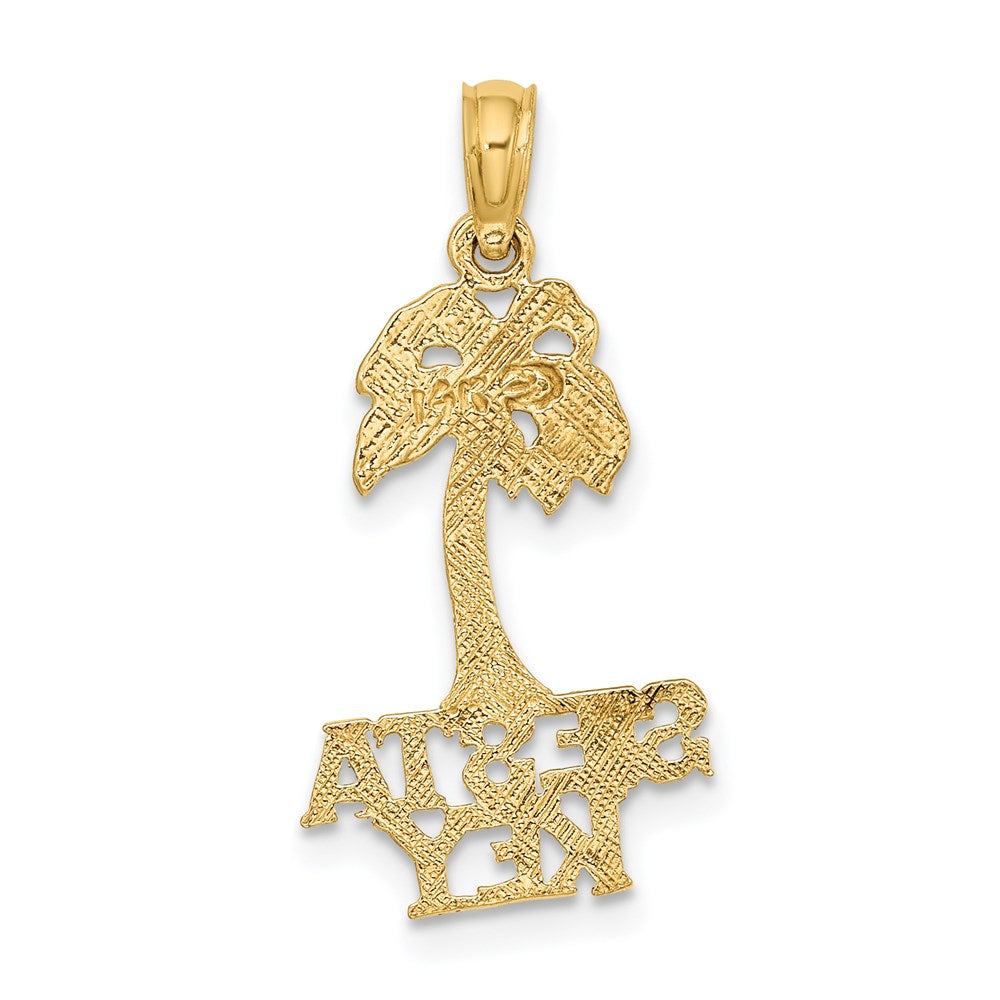 14k Yellow Gold 12.9 mm SIESTA KEY Palm Tree Charm (0.89 grams)