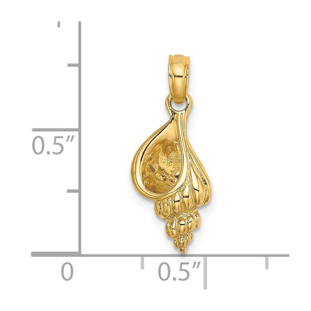 14k Yellow Gold 8.5 mm 3-D Mini Conch Shell Charm (1.64 grams)