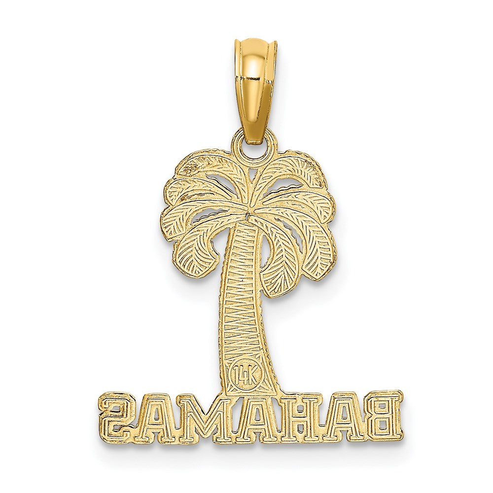 14k Yellow Gold 16.65 mm BAHAMAS Palm Tree Charm (1 grams)