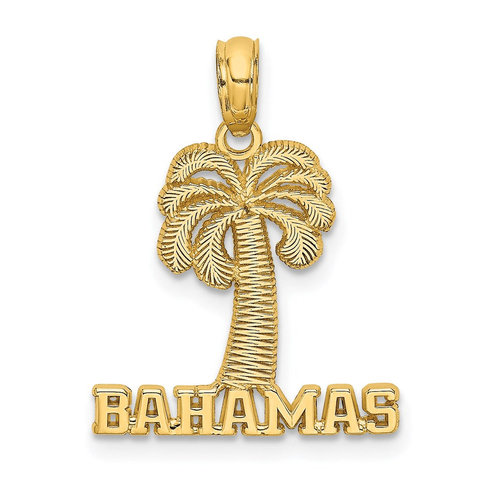 14k Yellow Gold 16.65 mm BAHAMAS Palm Tree Charm (1 grams)