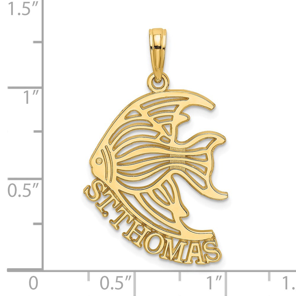 14k Yellow Gold 18.6 mm Polished ST. THOMAS Angelfish Charm (1.61 grams)