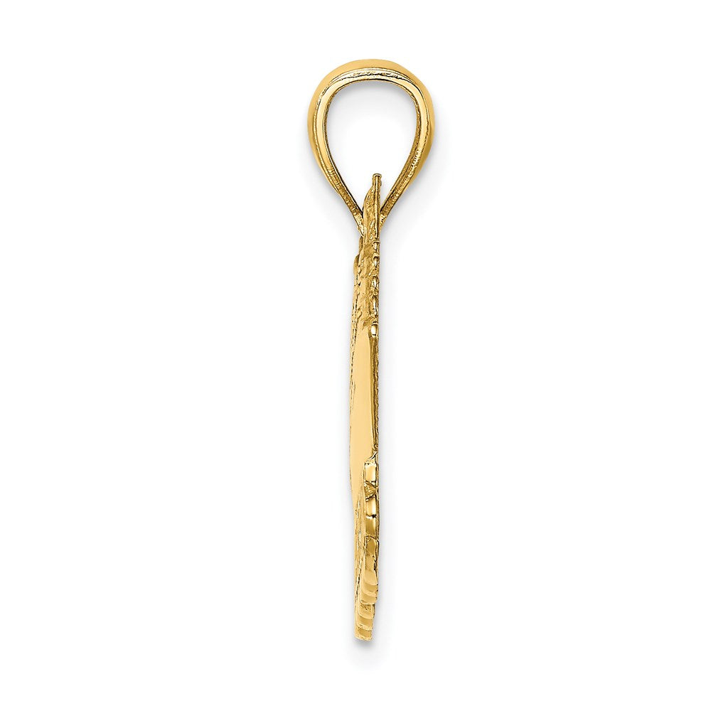 14k Yellow Gold 31.9 mm Polished BARBADOS Cruise Ship Charm (3.26 grams)