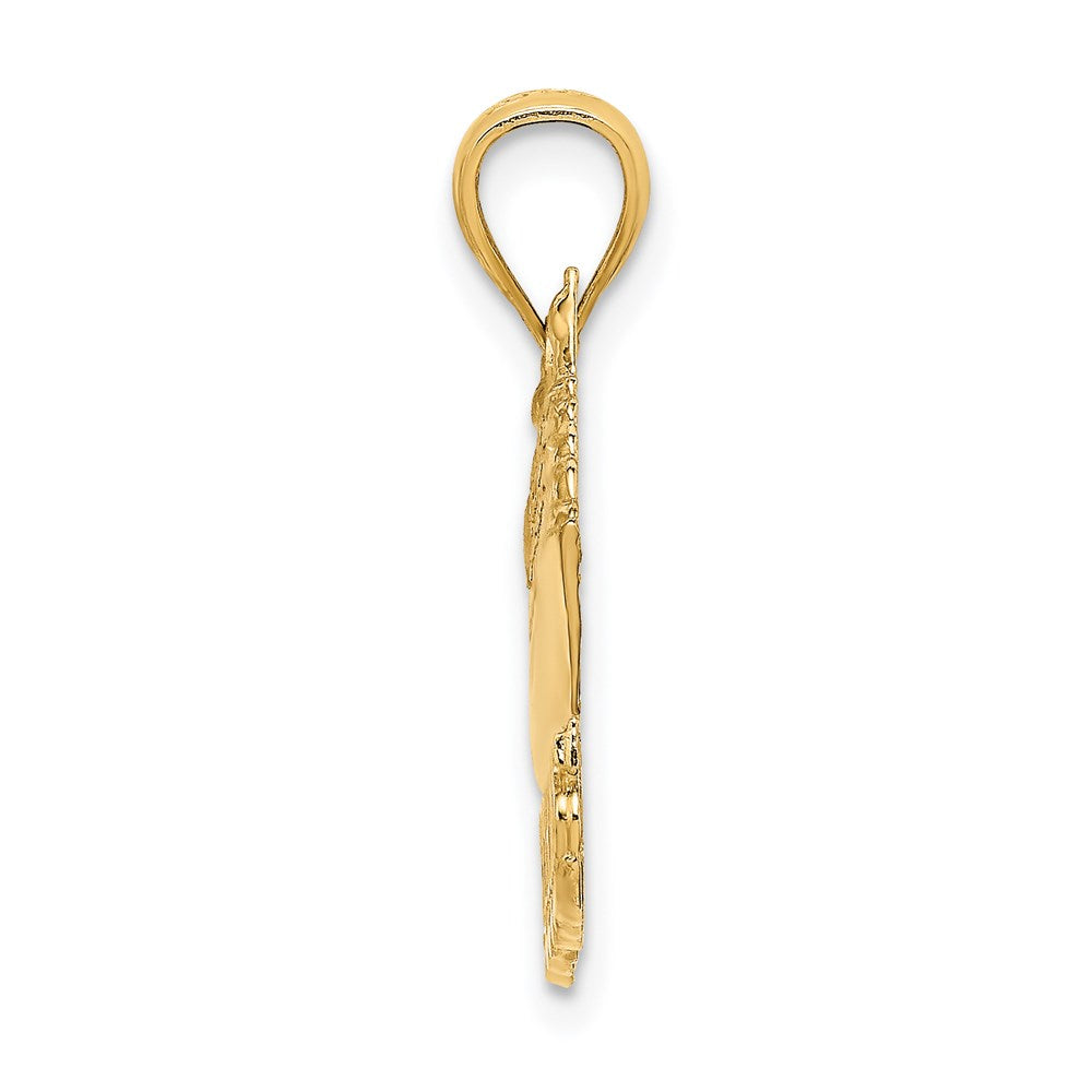 14k Yellow Gold 31.7 mm ST. THOMAS Cruise Ship Charm (3.47 grams)