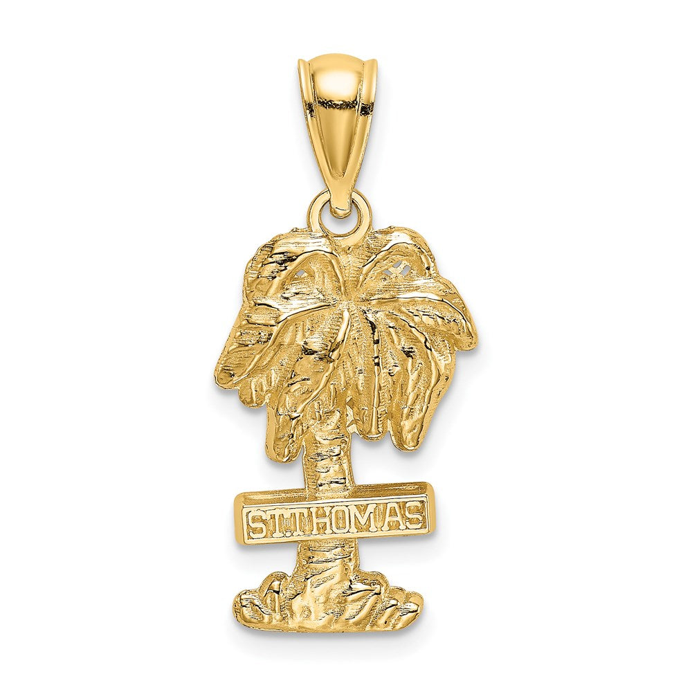 14k Yellow Gold 11.5 mm ST. THOMAS Palm Tree Charm (1.76 grams)