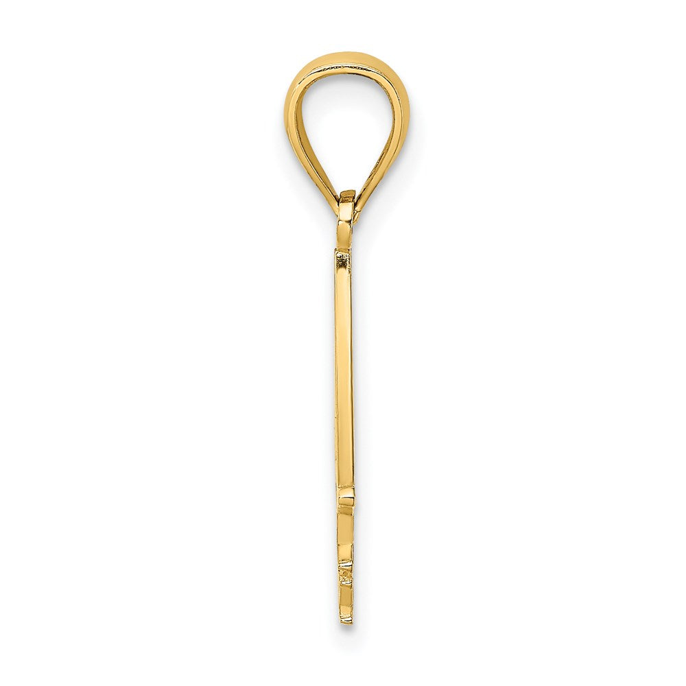 14k Yellow Gold 18.2 mm I HEART CAPE MAY w/ Cut-Out Boat Charm (1.01 grams)