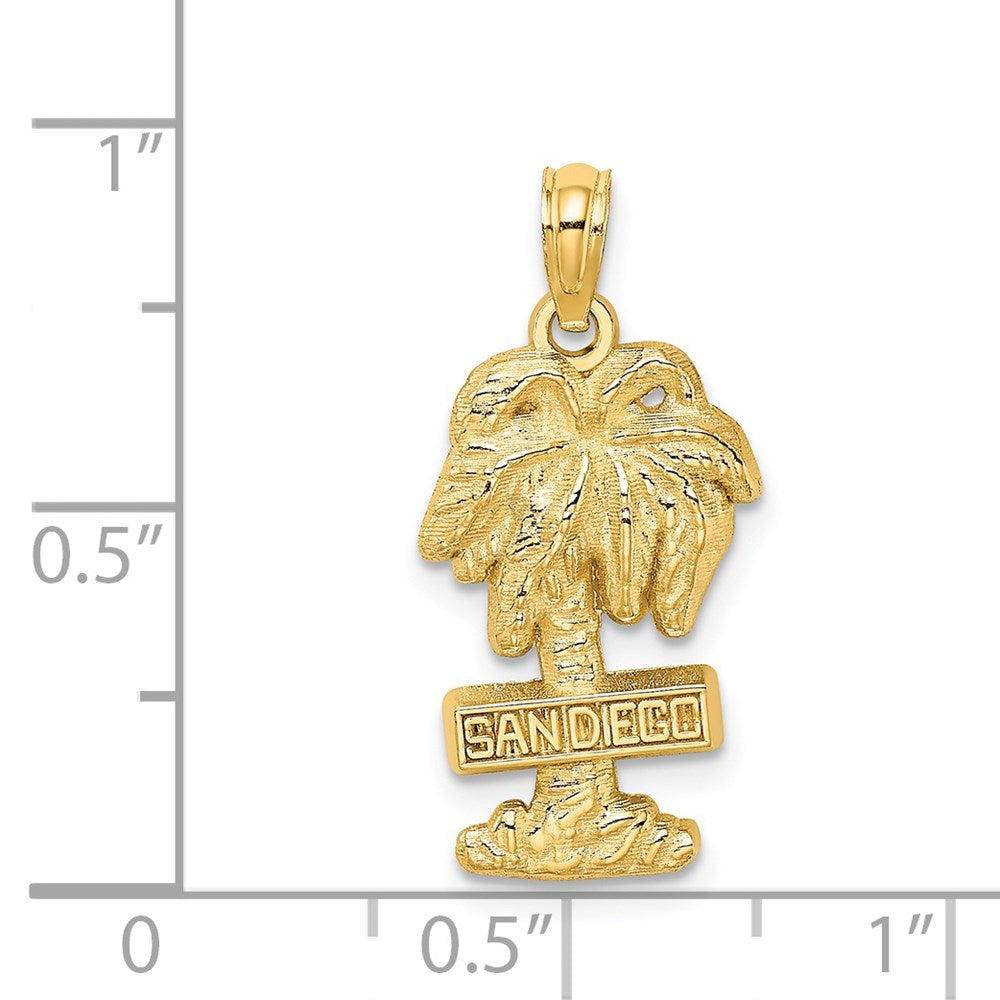 14k Yellow Gold 11.98 mm SAN DIEGO Palm Tree Charm (2.14 grams)