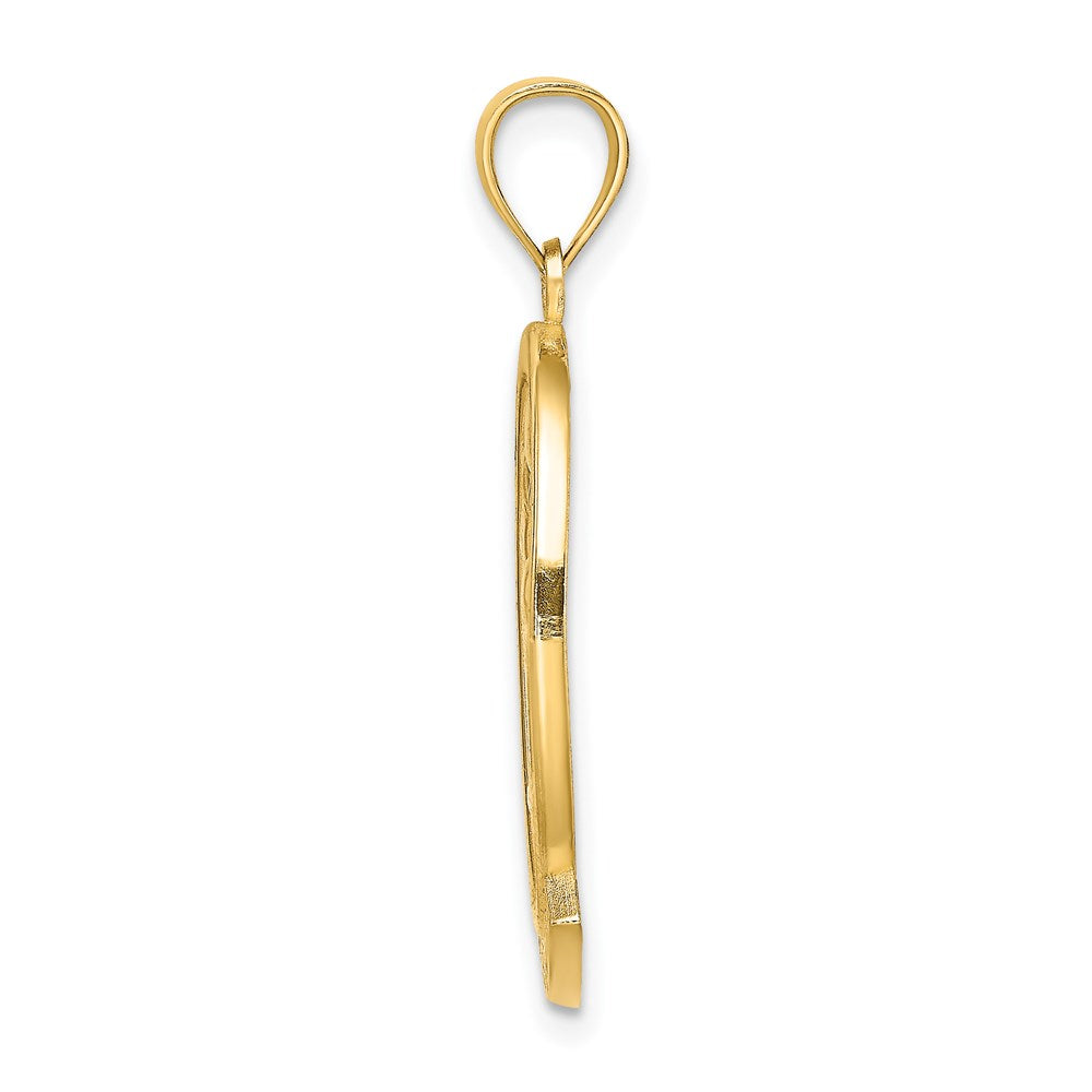 14k Yellow Gold 15.2 mm ST. MARTIN w/ Dolphin Sunset Charm (3.04 grams)
