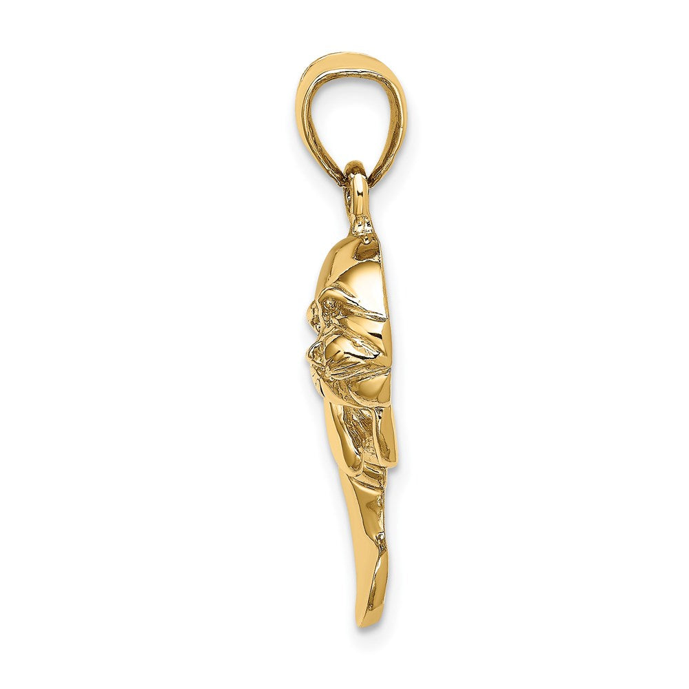 14k Yellow Gold 17.8 mm 2-D Polished Manatee Charm (4.06 grams)
