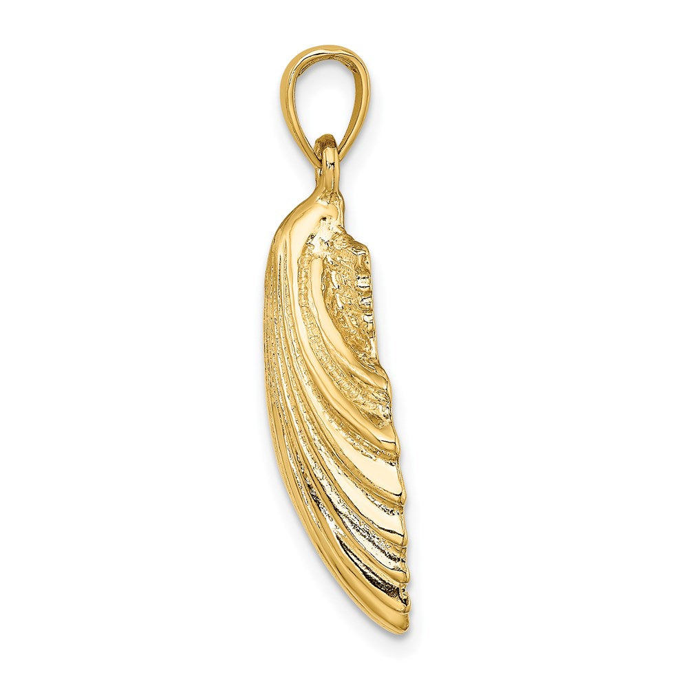 14k Yellow Gold 18.88 mm Polished Scallop Shell Charm (4.45 grams)