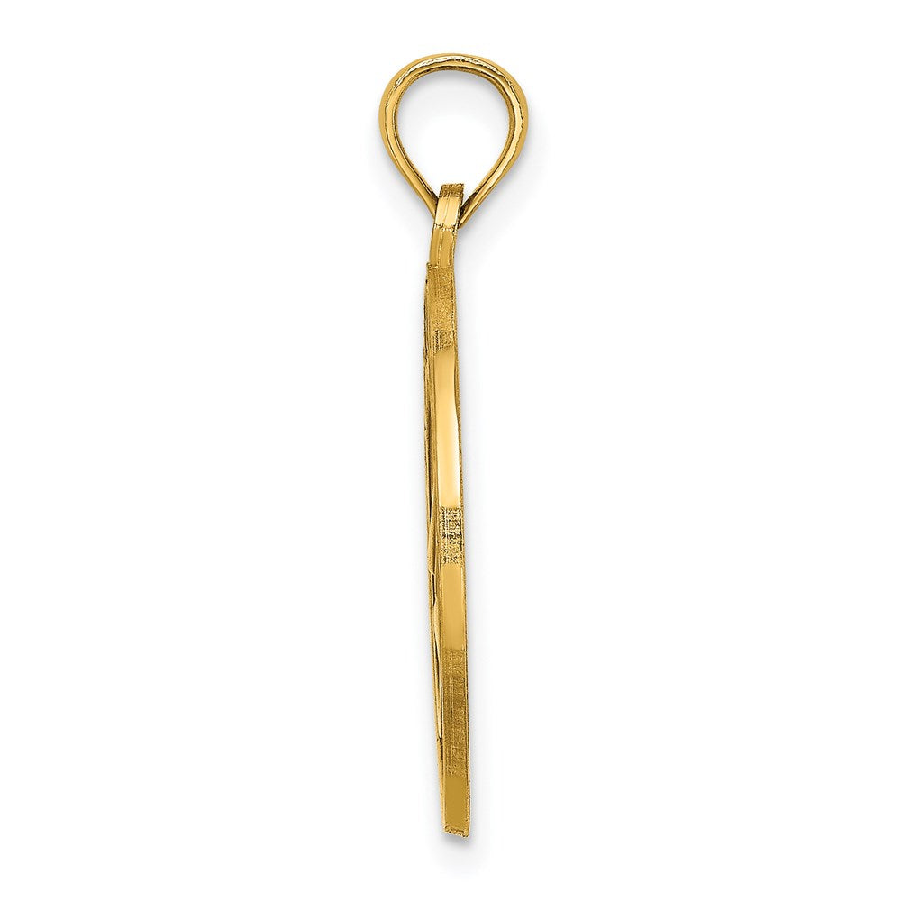 14k Yellow Gold 19.1 mm OCEAN CITY w/ Sailboat Charm (2.2 grams)