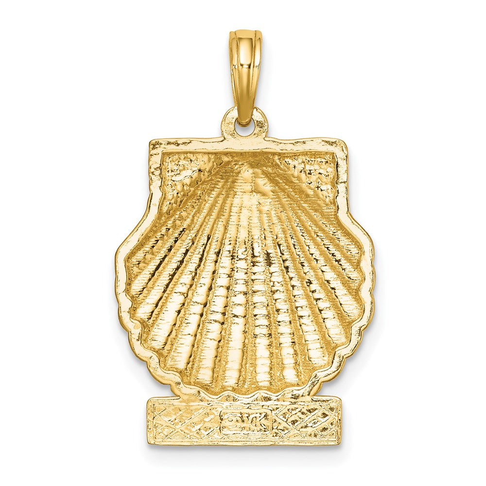 14k Yellow Gold 17.7 mm OCEAN CITY Scallop Shell Charm (3.7 grams)