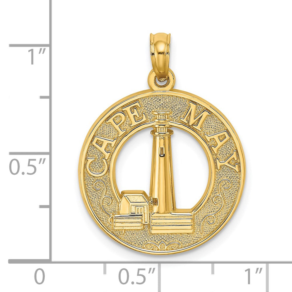 14k Yellow Gold 19.1 mm CAPE MAY w/ Lighthouse Charm (2.22 grams)