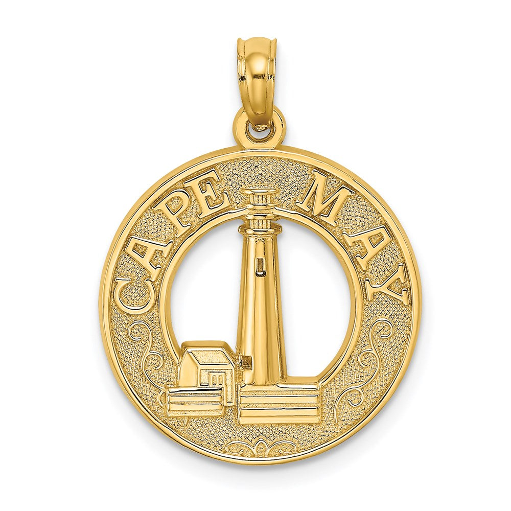 14k Yellow Gold 19.1 mm CAPE MAY w/ Lighthouse Charm (2.22 grams)