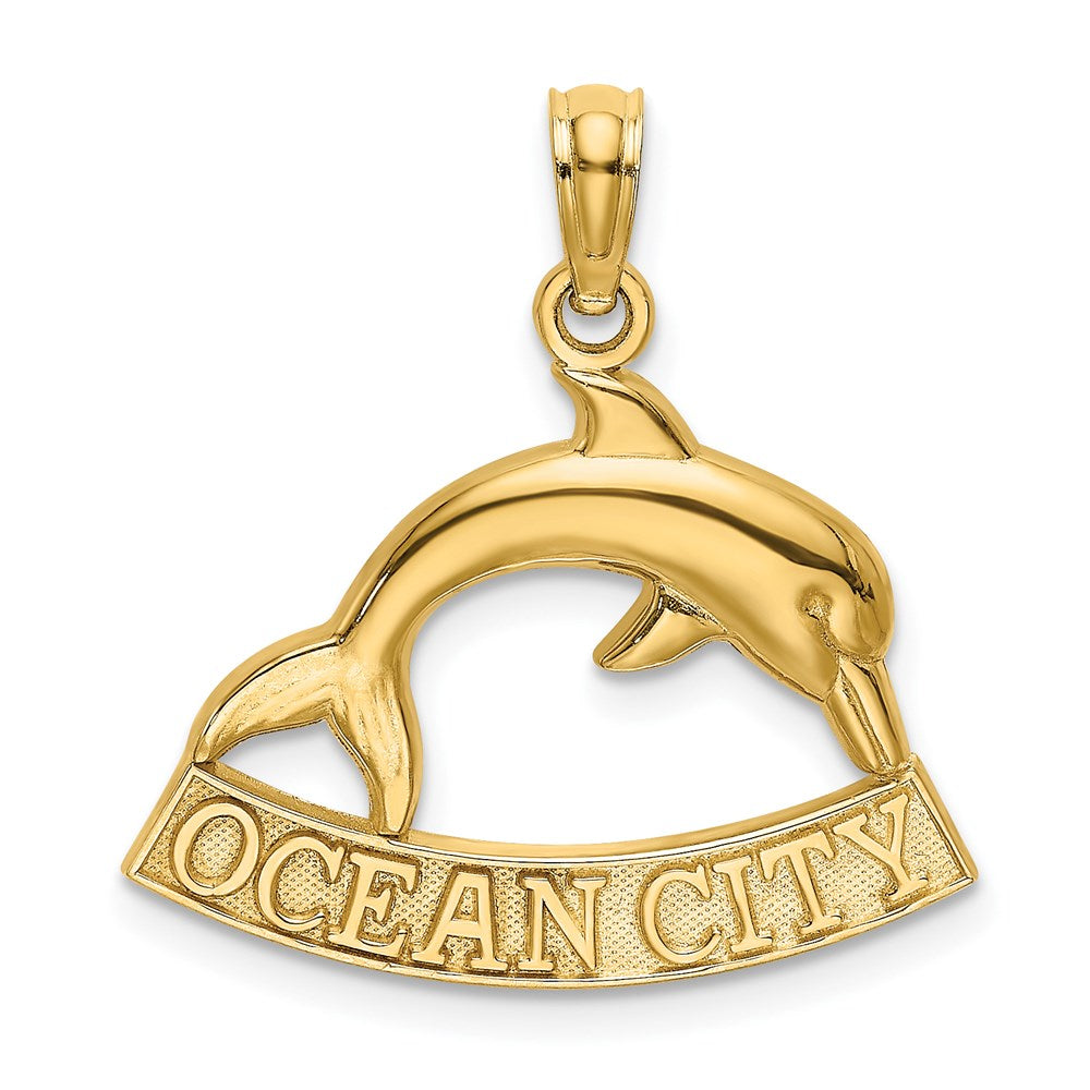 14k Yellow Gold 20.9 mm OCEAN CITY Dolphin Charm (1.67 grams)