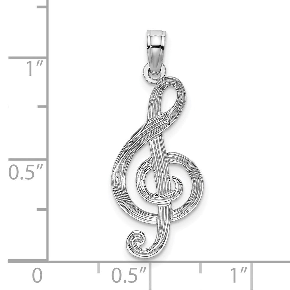 14k White Gold 10.55 mm Treble Clef Charm (0.7 grams)