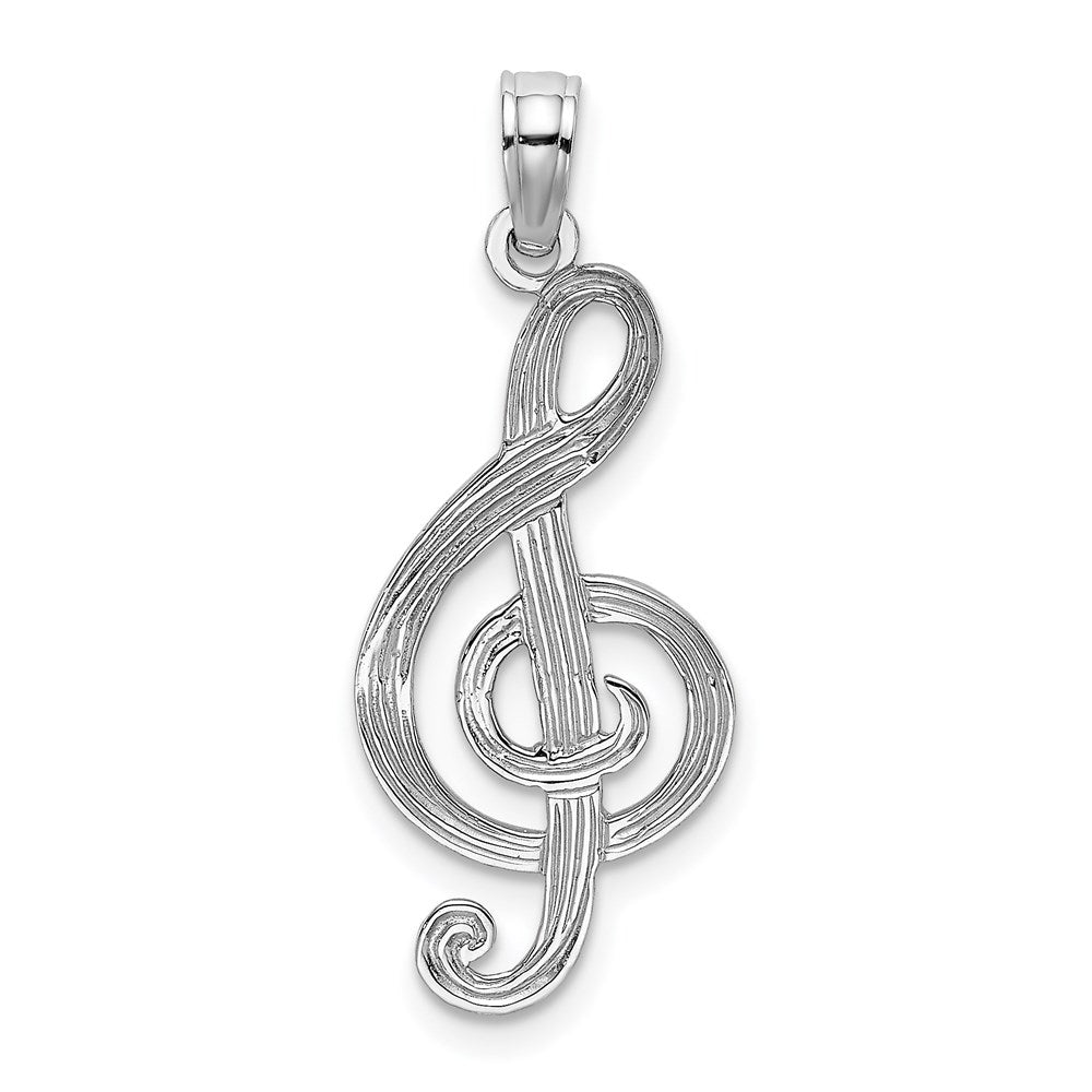 14k White Gold 10.55 mm Treble Clef Charm (0.7 grams)