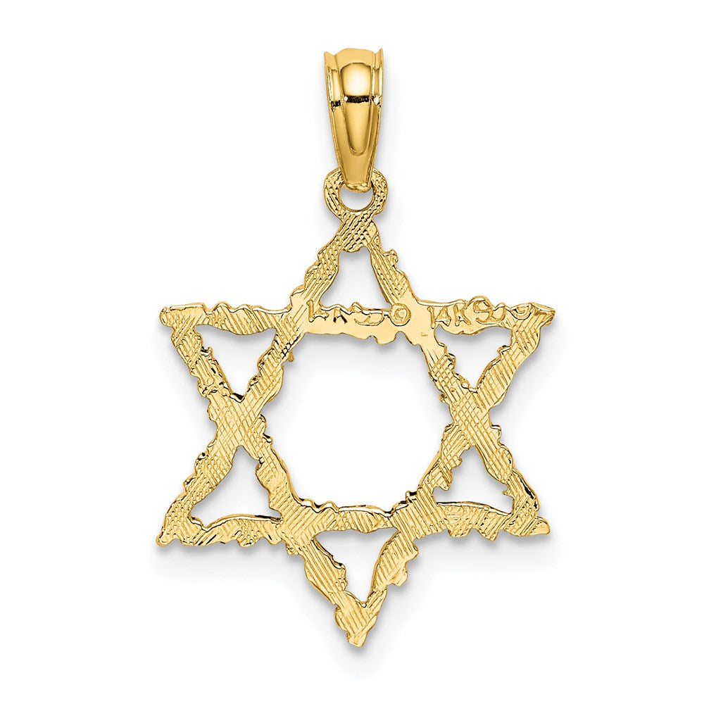 14k Yellow Gold 16 mm Star Of David Charm (0.74 grams)