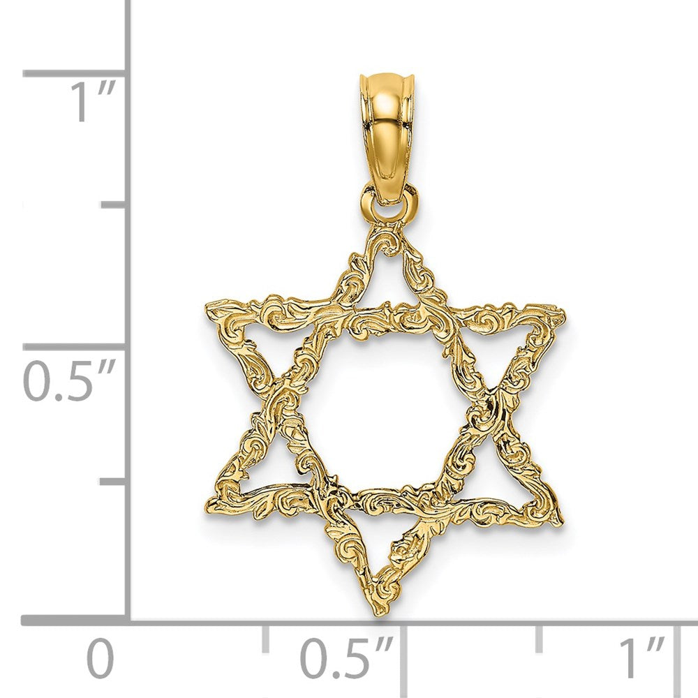 14k Yellow Gold 16 mm Star Of David Charm (0.74 grams)