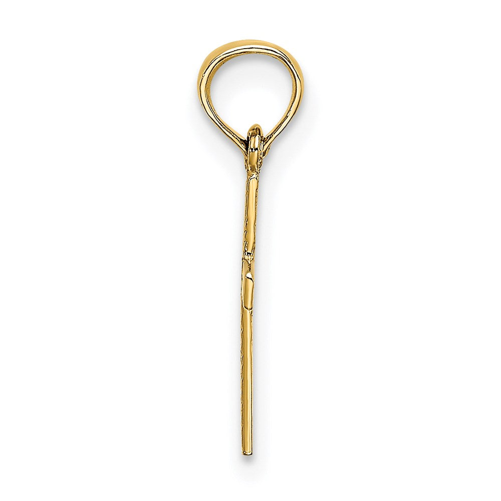 14k Yellow Gold 9 mm Polished Mini Cross w/ Heart Charm (0.29 grams)