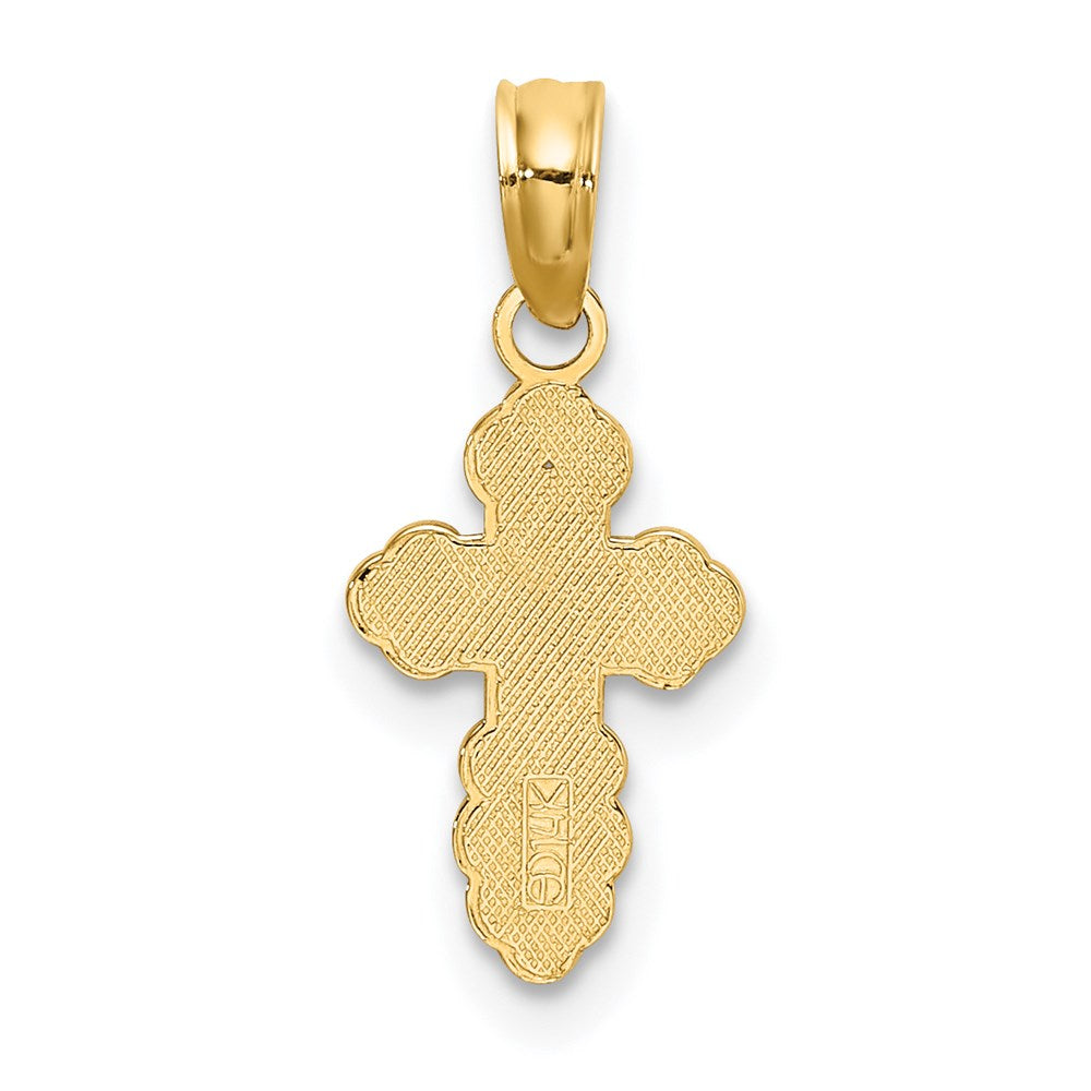 14k Yellow Gold 8 mm Mini Eastern Orthodox Cross Charm (0.35 grams)