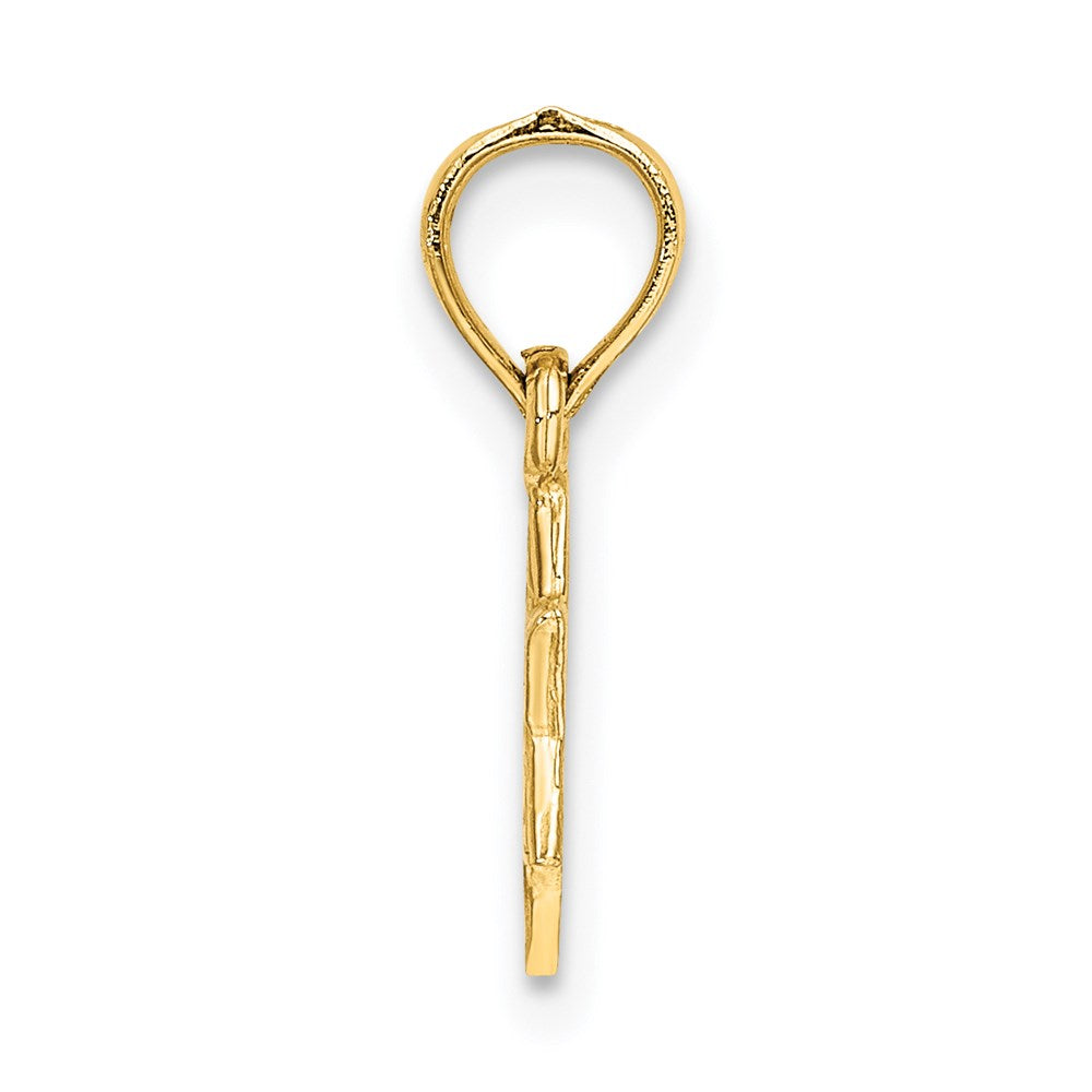 14k Yellow Gold 8 mm Mini Star Of David w/ Engraved Swirl Charm (0.55 grams)